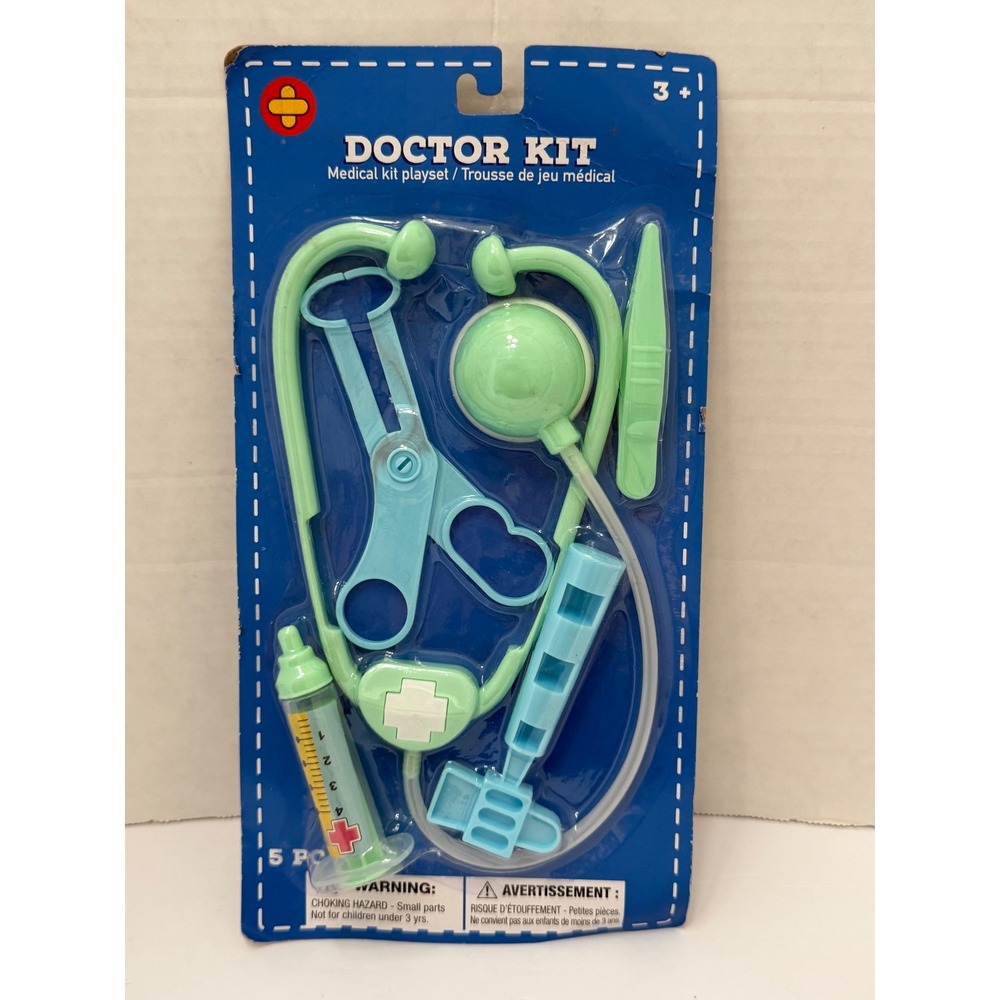 5 Piece Doctor Kit Medical Playset Teal Mint Green New